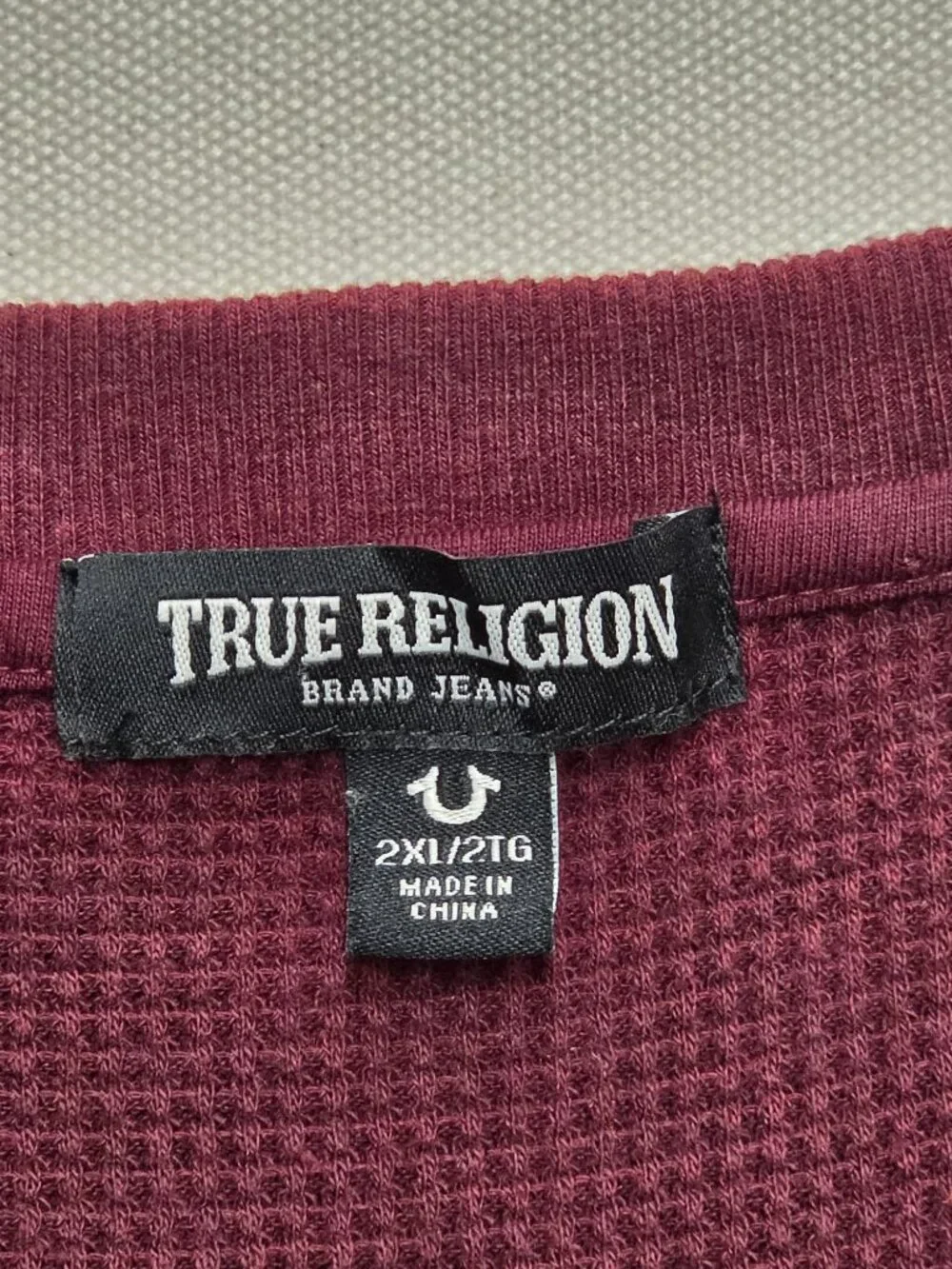 True Religion Waffle Knit Henley XXL